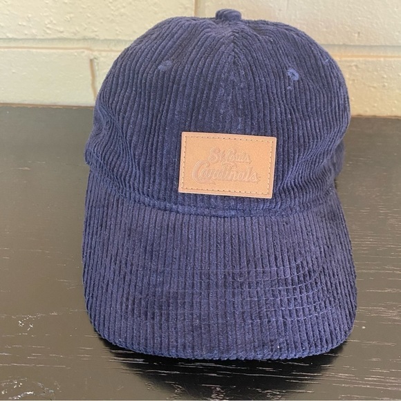 ST LOUIS CARDINALS NAVY BLUE ADULT CORDUROY HAT CAP 9/30/2023 NEW GIVEAWAY SGA - Picture 1 of 6